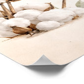 Cotton Branch Wall Art | Minimal Neutral Farmhouse ポスター (角)