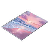 Cotton Candy Beach | Pink Ocean Waves Painting ノートブック (左側)