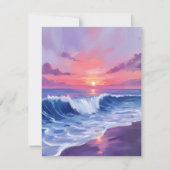 Cotton Candy Cove | Pink Ocean Watercolor Card (正面)