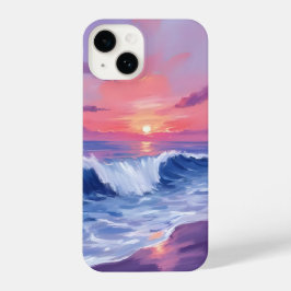 Cotton Candy Cove | Pink Ocean Watercolor Painted iPhone 14ケース