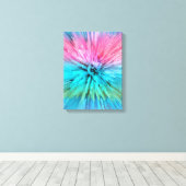 Cotton Candy Energy Burst Fractal Art キャンバスプリント (インサイチュ (ウッドフロア))