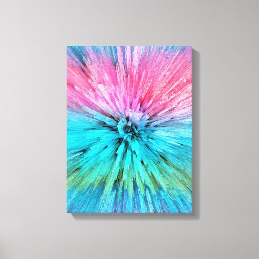 Cotton Candy Energy Burst Fractal Art キャンバスプリント (正面)