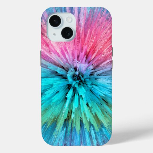 Cotton Candy Energy Burst Fractal Art Case-Mate iPhoneケース (裏面)