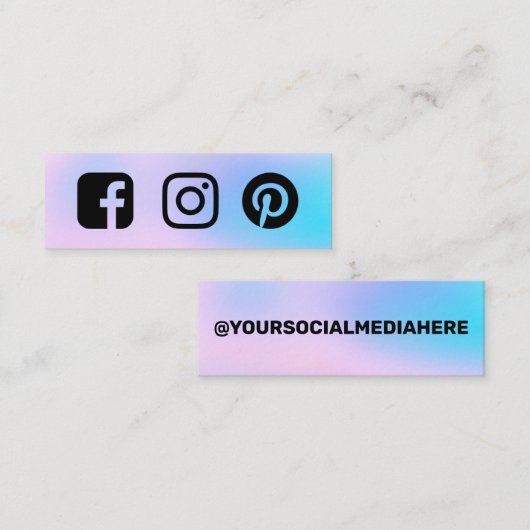 Cotton Candy Facebook Instagram Pinterest スキニー名刺 (正面/裏面)