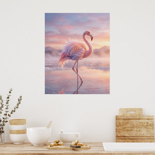 Cotton Candy Flamingo ポスター (キッチン)