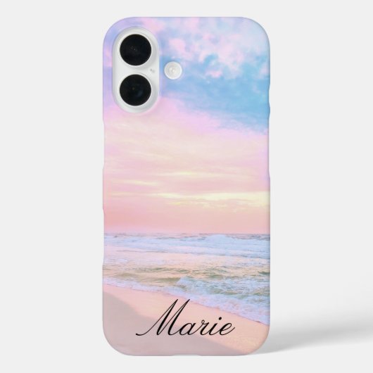 Cotton Candy Florida Beach Sunrise Name Phone Case Case-Mate iPhoneケース (裏面)