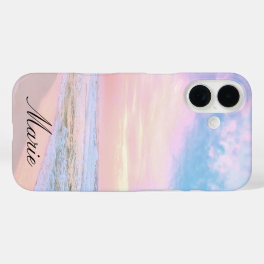 Cotton Candy Florida Beach Sunrise Name Phone Case Case-Mate iPhoneケース (裏面 (横))