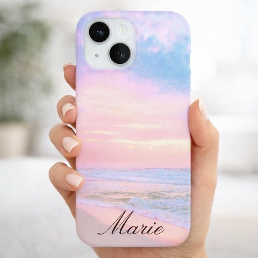 Cotton Candy Florida Beach Sunrise Name Phone Case Case-Mate iPhoneケース