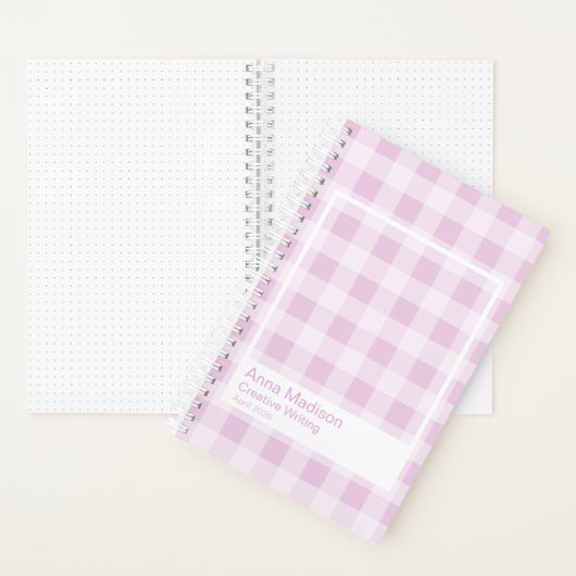 Cotton Candy Gingham Transparent Frame Notebook ノートブック (内側)