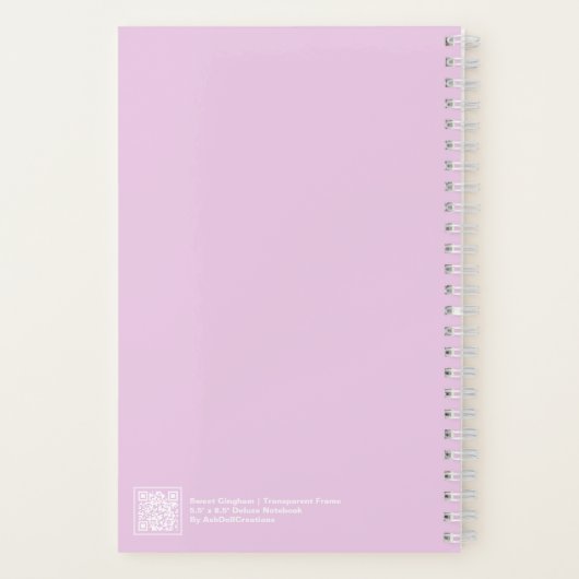 Cotton Candy Gingham Transparent Frame Notebook ノートブック (裏面)