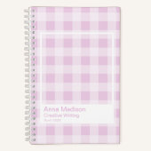 Cotton Candy Gingham Transparent Frame Notebook ノートブック (正面)