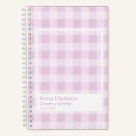 Cotton Candy Gingham Transparent Frame Notebook ノートブック