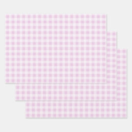 Cotton Candy Gingham Wrapping Paper Sheets ラッピングペーパーシート