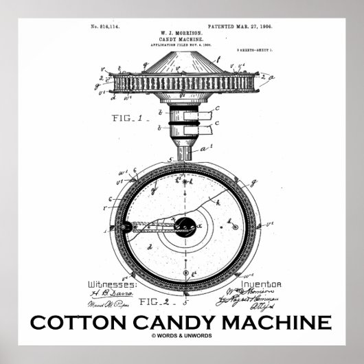 Cotton Candy Machine米国特許図 ポスター (正面)