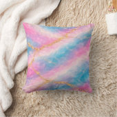 Cotton Candy Marble with Gold Veining クッション (ブランケット)