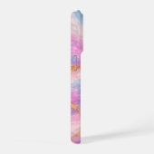 Cotton Candy Marble with Gold Veining iPhoneケース (右側面)