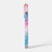 Cotton Candy Marble with Gold Veining iPhoneケース (左側面)