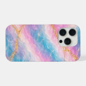 Cotton Candy Marble with Gold Veining iPhoneケース (裏面横)