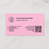 Cotton Candy Pink MinimalistロゴQRコードの追加 ロイヤリティカード (裏面)