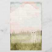 Cotton Candy Skies - Cute Ghost Lined 便箋 (正面)