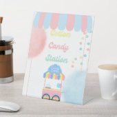 Cotton Candy Station Food Sign Tabletop Pasdestal  台座サイン (インサイチュ)