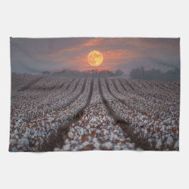 Cotton Field Harvest Moon - Farmhouse Decor キッチンタオル