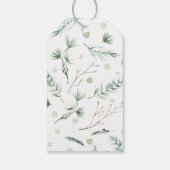 Cotton Flower Wreath Happy Holidays Christmas ギフトタグ (裏面)