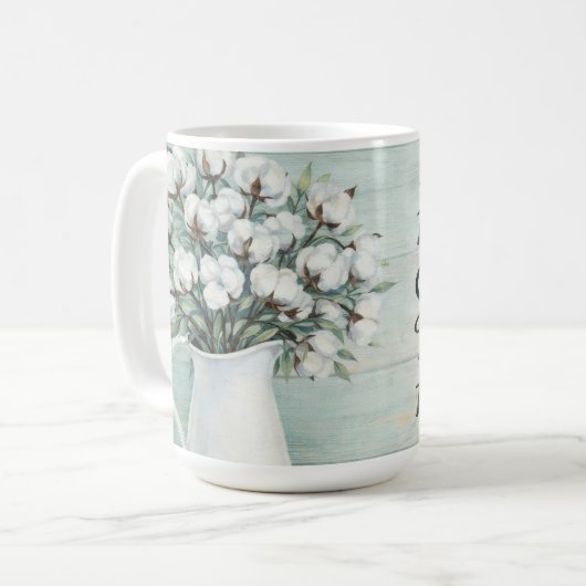 Cotton Flowers Farmhouse Rustic Coffee Mug コーヒーマグカップ (正面左)