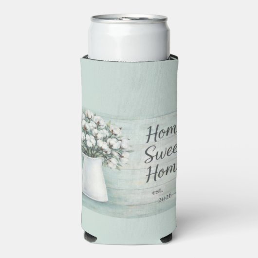 Cotton Flowers Farmhouse Rustic Soft Cooler スリム缶クーラー (Seltzer正面)