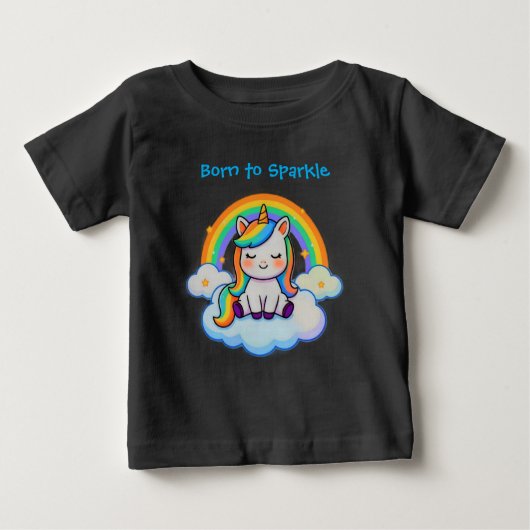 Cotton Tee- Trendy Unicorn  ベビーTシャツ (正面)