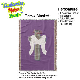 Cotton Throw Blanket Purple Background スローブランケット