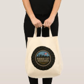 Cotton tote featuring Rubber City Resistance logo  トートバッグ (正面(商品))