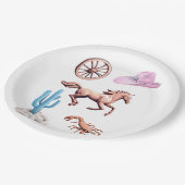 Cottoncandy Western Theme Cowgirl Party Art ペーパープレート (アングル)