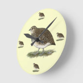Coturnixのウズラの雌鶏 ラウンド壁時計 (傾斜)