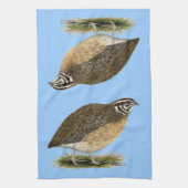 Coturnixのファラオのウズラ キッチンタオル (縦)