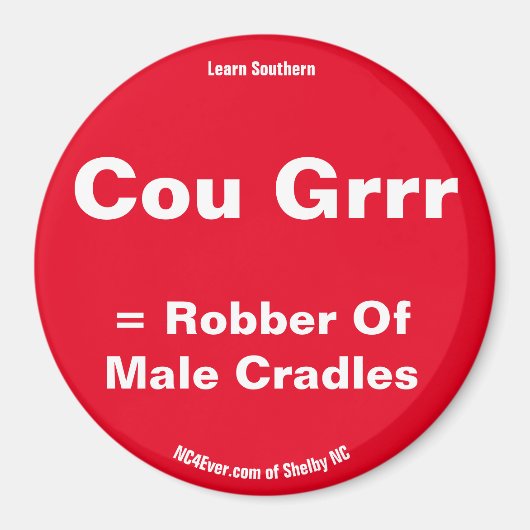 Cou Grrr =男性のクレードル赤磁石の強盗 マグネット (正面)