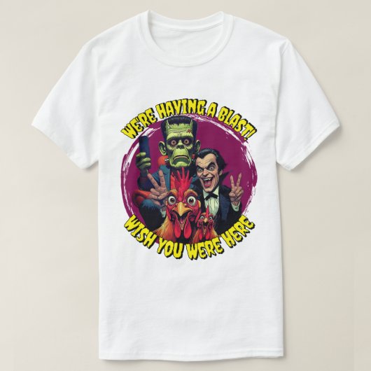 "Couch Cryptid Selfie Tee" Cheesy Chicken Tシャツ (デザイン正面)