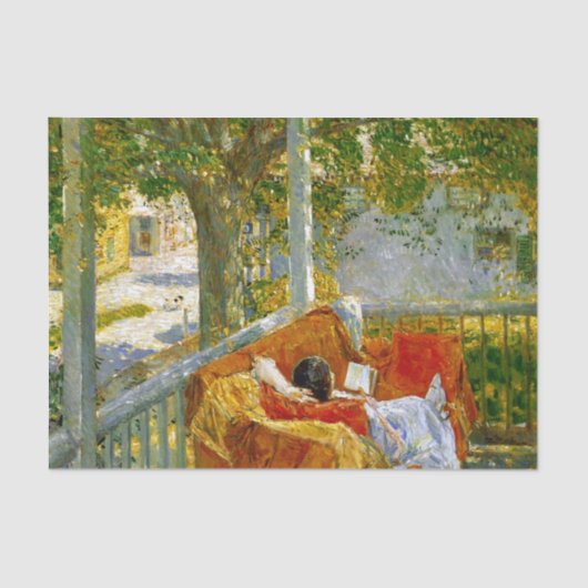 Couch on the Porch, Cos Cob by Frederick Hasssam 薄葉紙 (正面)