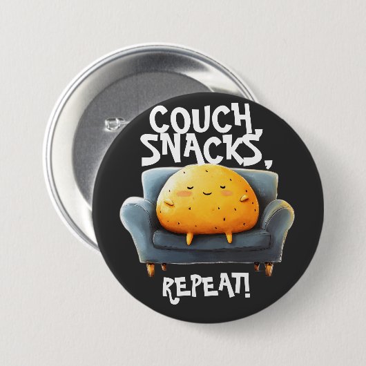 Couch Potato Funny 缶バッジ (正面&裏面)