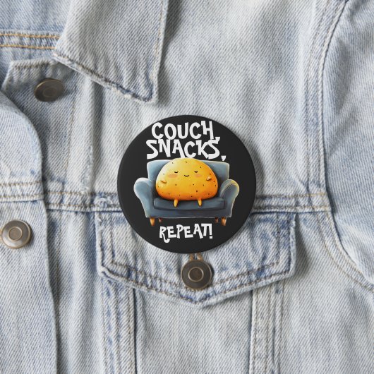 Couch Potato Funny 缶バッジ (インサイチュ)