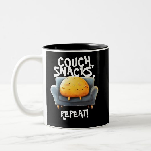 Couch Potato Funny Mug ツートーンマグカップ (左)