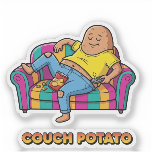 Couch Potato Lazy Person シール (正面)