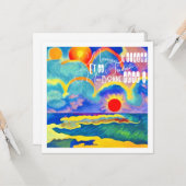 coucher de soleil - Bonne fête Maman カード (正面/裏面インサイチュ)