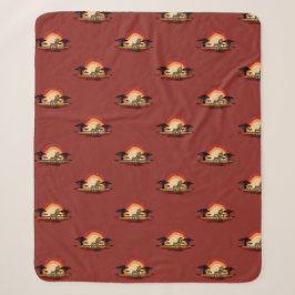 coucher de soleil savane lion シェルパブランケット