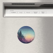 Coucher de soleil sur forêt マグネット (インサイチュ (食洗機))