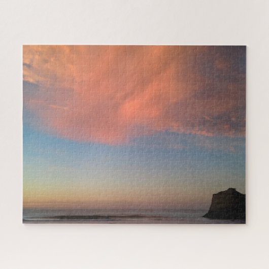 Coucher de soleil sur la plage de Biarritz ジグソーパズル (横)