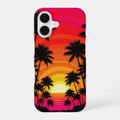 Coucher de Soleil Tropical Rétro iPhone 16ケース (裏面)