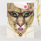 COUGAR -誕生日- SEE BACK Folded Greeting Card カード (黄色い花)
