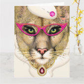 COUGAR -誕生日- SEE BACK Folded Greeting Card カード (黄色い花)