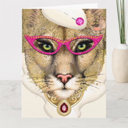 COUGAR -誕生日- SEE BACK Folded Greeting Card カード (正面)